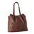 Leather shoulder bag, 'Redwood Statement' - 100% Redwood Leather Shoulder Bag with Magnetic Closure