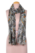 Wool and silk blend shawl, 'Kashmir Paradise' - Classic Printed Sage-Toned Wool and Silk Blend Shawl