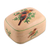 Caja decorativa de papel maché - Caja decorativa de papel maché verde y marfil con temática de pájaros