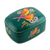 Deko-Box aus Pappmaché, „Forever Us“ – handbemalte Deko-Box aus Pappmaché mit Blumen-Vogel-Motiv