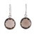 Smoky quartz dangle earrings, 'Evening Moon' - Sterling Silver Dangle Earrings with Smoky Quartz Stones