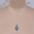 Reconstituted turquoise pendant necklace, 'Regal Style' - Silver Pendant Necklace with Reconstituted Turquoise Stone