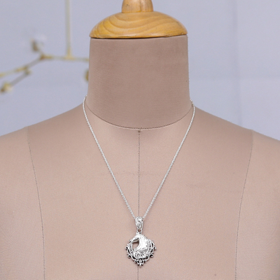 Collar colgante de plata de ley - Collar clásico con colgante de plata de ley con temática de caballos