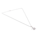 Sterling silver pendant necklace, 'Turtle's Peace' - Polished Turtle-Themed Sterling Silver Pendant Necklace