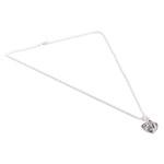 Sterling silver pendant necklace, 'Roaring King' - Polished Lion-Themed Sterling Silver Pendant Necklace