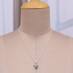 Sterling silver pendant necklace, 'Roaring King' - Polished Lion-Themed Sterling Silver Pendant Necklace