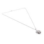 Sterling silver pendant necklace, 'Trimukhi Hanuman' - Traditional Sterling Silver Hanuman Pendant Necklace