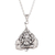 Sterling-Silber-Anhänger-Halskette, „Leafy Ganesha“ – Kulturelle Blatt-Ganesha-Anhänger-Halskette aus Sterlingsilber