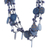 Beaded statement necklace, 'Bohemian Joy in Blue' - Hand-Carved Beaded Statement Necklace in Blue and Gold Hues