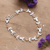 Moonstone link bracelet, 'Tender Olympus' - Polished Sterling Silver Leafy Moonstone Link Bracelet