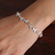 Moonstone link bracelet, 'Tender Olympus' - Polished Sterling Silver Leafy Moonstone Link Bracelet