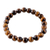 Tiger's eye beaded stretch bracelet, 'Souls of Courage' - Inspirational Round Tiger's Eye Beaded Stretch Bracelet