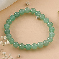 Stretch-Armband mit Aventurin-Perlen, „Souls of Optimism“ – inspirierendes rundes Stretch-Armband mit Aventurin-Perlen
