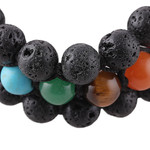 Multi-gemstone beaded bracelet, 'Magical Saga' - Chakra-Themed Adjustable Multi-Gemstone Beaded Bracelet