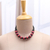 Collar de cuentas de madera - Collar bohemio pintado de madera fucsia y negra con cuentas