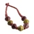 Wood beaded necklace, 'Tribal Dimension' - Geometric Green and Brown Haldu Wood Beaded Necklace