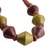Wood beaded necklace, 'Tribal Dimension' - Geometric Green and Brown Haldu Wood Beaded Necklace