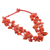 Painted station strand necklace, 'Bohemian Orange' - Handmade Painted Orange Station Strand Necklace from India
