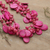 Cotton beaded strand necklace, 'Stylish Bohemian' - Handcrafted Bohemian Pink Cotton Beaded Strand Necklace