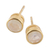 Gold plated rainbow moonstone stud earrings, 'Misty World' - 22k Gold-Plated Faceted Rainbow Moonstone Stud Earrings thumbail