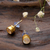 Gold plated rainbow moonstone stud earrings, 'Misty World' - 22k Gold-Plated Faceted Rainbow Moonstone Stud Earrings (image 2b) thumbail
