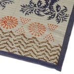 Cotton table runner and placemat set, 'Azure Palace' (7 pieces) - Azure and Ivory Table Runner and Placemats (7 Pieces)