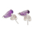Amethyst stud earrings, 'Purple Gleam' - Faceted Three-Carat Amethyst Stud Earrings Crafted in India thumbail