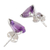 Amethyst stud earrings, 'Purple Gleam' - Faceted Three-Carat Amethyst Stud Earrings Crafted in India (image 2c) thumbail