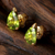 Gold-plated peridot stud earrings, 'Glorious Verdant Gleam' - 22k Gold-Plated Natural Peridot Stud Earrings from India