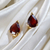 Gold-plated garnet stud earrings, 'Glorious Scarlet Gleam' - 22k Gold-Plated Natural Garnet Stud Earrings from India