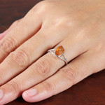 Citrine single stone ring, 'Alluring Magic' - Sterling Silver Single Stone Ring with Freeform Citrine Gem