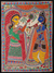 Madhubani painting, 'Radha Krishna's Divine Love' - Classic Natural Dye Krishna and Radha Madhubani Painting