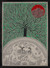 Madhubani painting, 'Rural Beauty' - Classic Natural Dye Green and Grey Madhubani Painting
