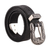 Cinturón de cuero y latón - Cinturón clásico de piel de ónix con temática de estrellas y hebilla de latón