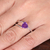 Amethyst solitaire ring, 'Wise Triangle' - Triangle-Cut One-Carat Amethyst Solitaire Ring from India