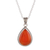 Carnelian pendant necklace, 'Blazing Brilliance' - Silver Pendant Necklace with Natural Carnelian Stone