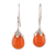 Carnelian dangle earrings, 'Warm Sunset Elegance' - Polished Silver Dangle Earrings with Carnelian Stones thumbail