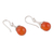 Carnelian dangle earrings, 'Warm Sunset Elegance' - Polished Silver Dangle Earrings with Carnelian Stones (image 2c) thumbail
