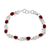 Garnet link bracelet, 'Scarlet Shimmer' - Rhodium-Plated and Eight-Carat Natural Garnet Link Bracelet