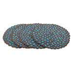 Glass beaded placemats, 'Peacock Palace' (set of 4) - Set of 4 Handcrafted Teal and Golden Glass Beaded Placemats