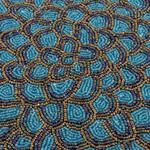 Glass beaded placemats, 'Peacock Palace' (set of 4) - Set of 4 Handcrafted Teal and Golden Glass Beaded Placemats