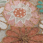 Glass beaded placemats, 'Floral Touch' (set of 4) - Set of 4 Floral-Themed Glass Beaded Placemats from India