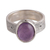 Amethyst single stone ring, 'Violet Elegance' - Sterling Silver Single Stone Ring with Amethyst Cabochon