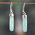 Amazonite dangle earrings, 'Fragments of Truth' - High-Polished Minimalist Natural Amazonite Dangle Earrings (image 2) thumbail