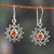 Carnelian dangle earrings, 'Fiery Chakra' - Heart Chakra-Shaped Faceted Carnelian Dangle Earrings (image 2) thumbail