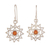 Carnelian dangle earrings, 'Fiery Chakra' - Heart Chakra-Shaped Faceted Carnelian Dangle Earrings thumbail