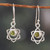 Peridot dangle earrings, 'Harmonious Chakra' - Sacral Chakra-Shaped Natural Peridot Dangle Earrings