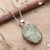 Apatite pendant necklace, 'Learning Spirit' - Sterling Silver Necklace with Freeform Apatite Pendant