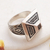 Men's sterling silver domed ring, 'Temple Glory' - Temple-Themed Men's Sterling Silver Domed Ring from India