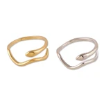 Gold-plated and sterling silver wrap rings, 'Victory & Nobility' (set of 2) - 22k Gold-Plated and Sterling Silver Wrap Rings (Set of 2)